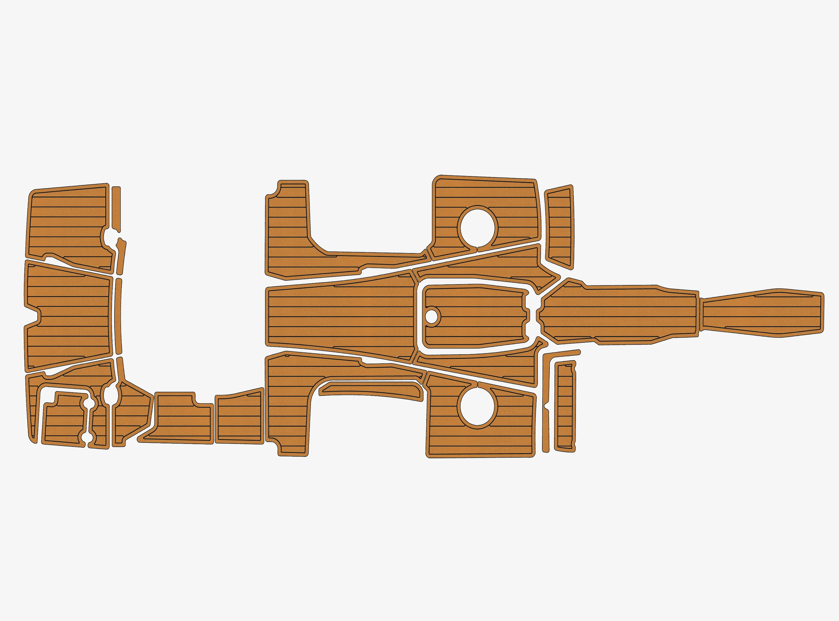 Non-Slip EVA Faux Teak Marine Mat Self-Adhesive 6mm Yacht Cockpit Pad for 2014-2015 Monterey 268 SS Boat Decking Easy Install