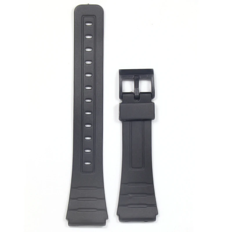 

Watch Band Replacement Strap For Casio F-91W 18mm Black Resin Plastic Wrist Watchstrap with Pins Metal Buckle F91 F91W