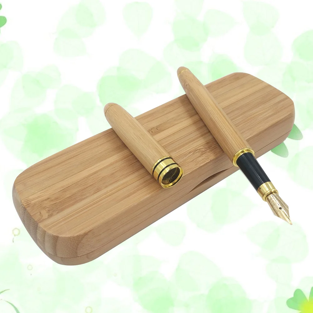 

Fountain Pen Set Bamboo Gift Case Smooth Writing For School Office Supplies Calligraphy Pen With Case For Birthday