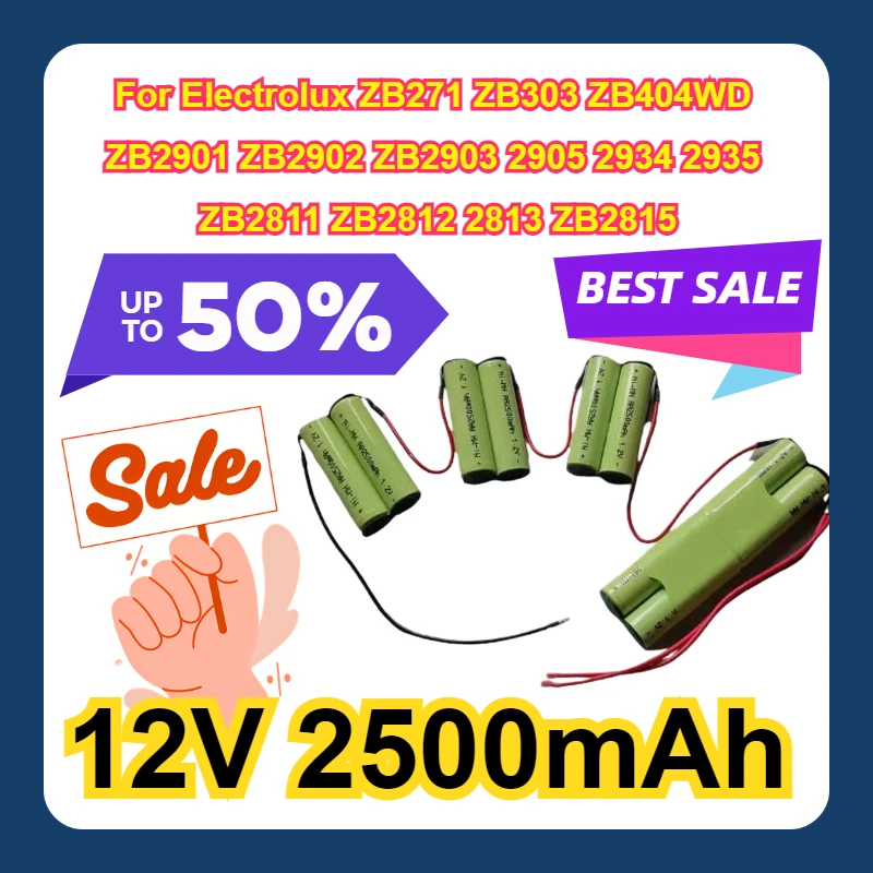 

12V Battery For Electrolux ZB271 ZB303 ZB404WD ZB2901 ZB2902 ZB2903 2905 2934 2935 ZB2811 ZB2812 2813 ZB2815 Vacuum Cleaner