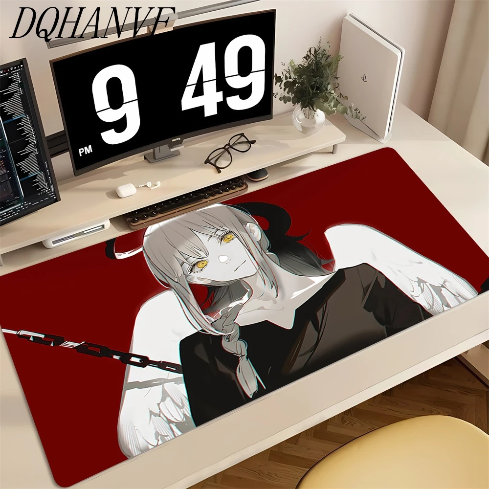 Tappetini per mouse grandi Anime Girl Chainsaw Demon Tappetino per mouse antiscivolo Computer portatile Tappetino per giocatori Accessori da gioco per PC Tappetini da scrivania fantastici