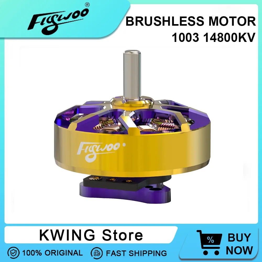 Flywoo ROBO 1003 14800KV Brushless Motor 1-2S for 75mm Quadcopter Drone 1.5mm Shaft for 1.6 -2 inches Mini FPV Drone Accessories