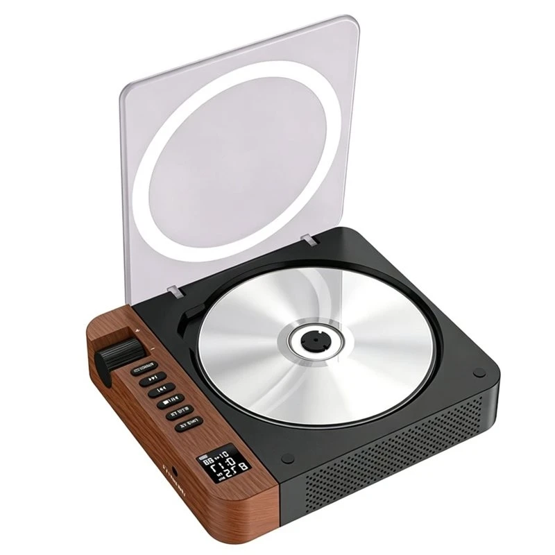 2026 New Portable CD Player Retro Design Bluetooth FM Transmitter Functionality Type-C Charging SPDIF Output Music Player For