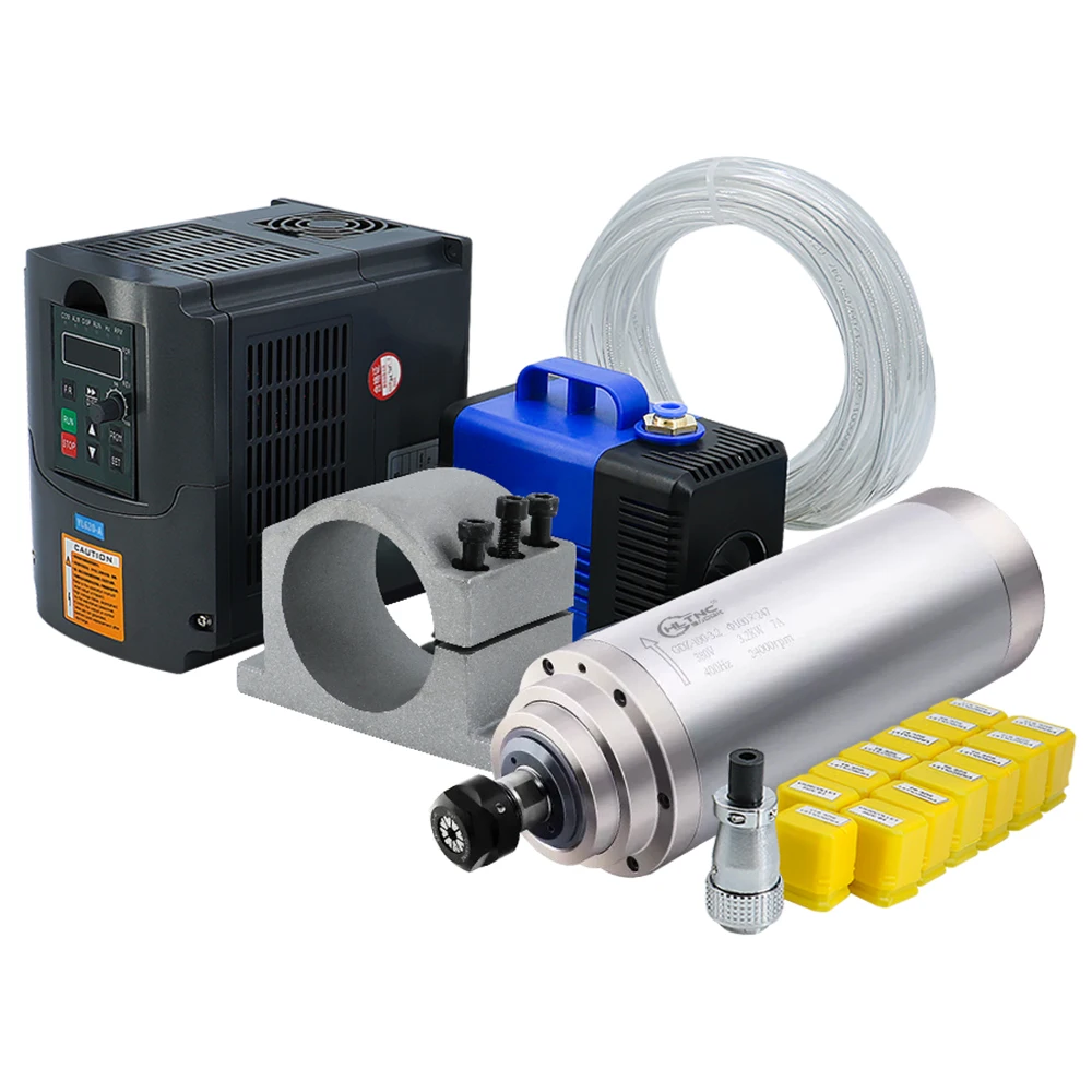 Machinery Accessories 3kw Water Cooled 24000rpm 110V/220V/380V Water Cooled Spindle 3kw Kits for CNC Router