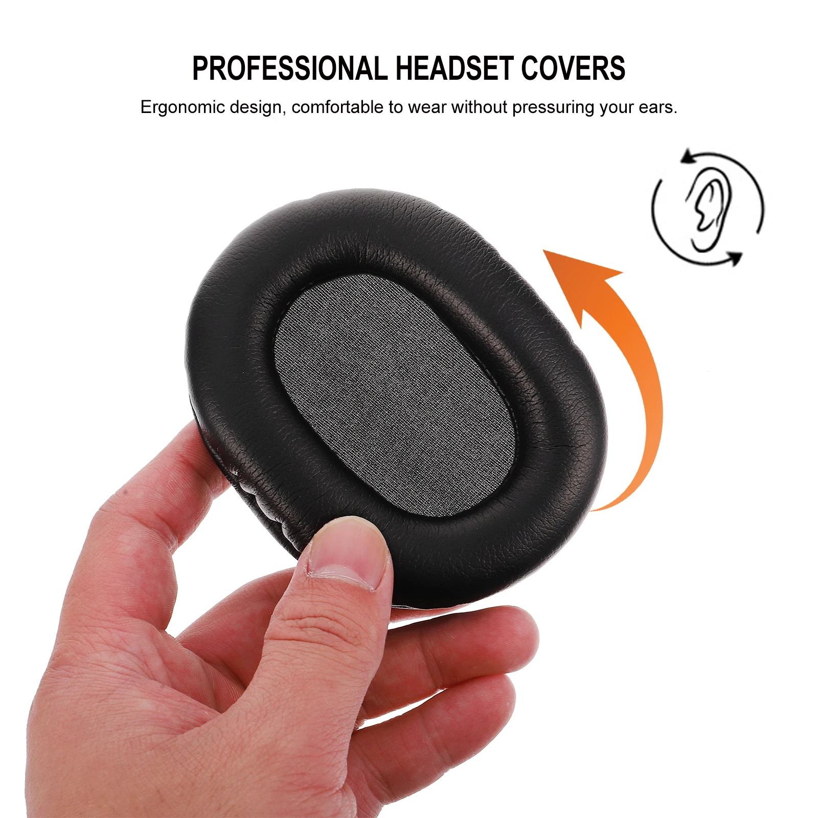 

2 Pcs Headphone Sponge Case Ear Pads for Headphones Replacement Headset Portable Black Covers Ears