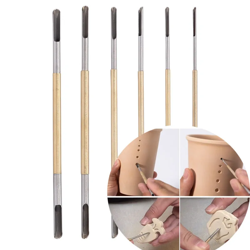 2-5mm Ceramic Hole Puncher Double-head Copper Ceramic Teapot Spout Hole-punched Flower Pot Hole Drilling Pot Making Tool