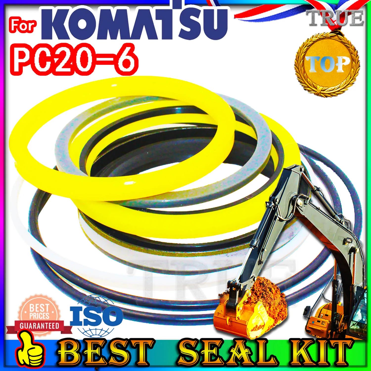 For KOMATSU PC20-6 Oil Seal Repair Kit Boom Arm Bucket Excavator Hydraulic Cylinder PC20 6 MOTOR Piston Rod Shaft Replacement