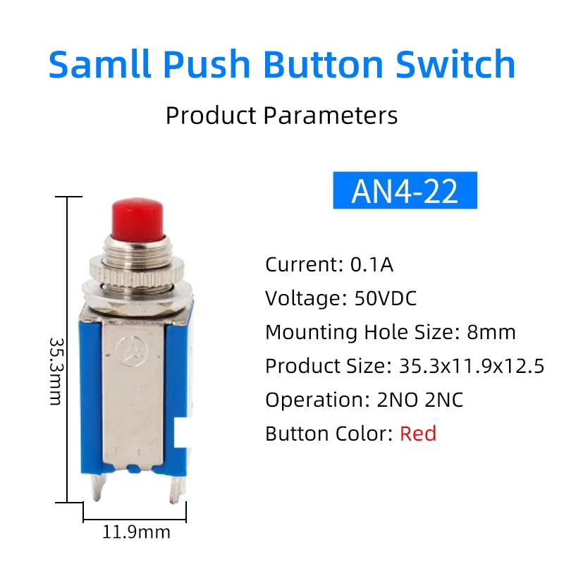 10 قطعة/الوحدة مفتاح بـزر دفع صغير DS-211 الجولة 6/10/12/16 مللي متر الذاتي قفل 213 لحظة 212 PBS-11 R13-507