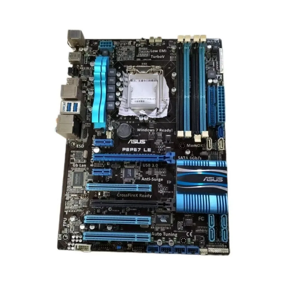 ASUS P8P67LE large board Intel 3/5/7 processor 1155 pin DDR3 memory ATX overclocking motherboard