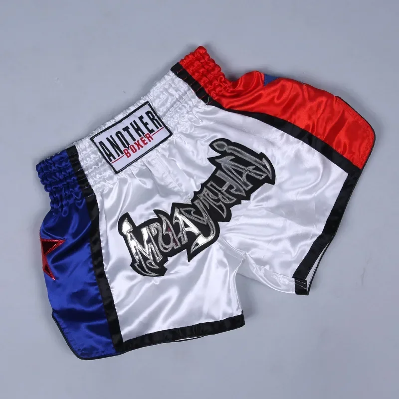 Anotherboxer Unisex Muay Thai Boxing Shorts Breathable MMA Kickboxing Fighting Trunks Training Gym Boxers Fitness Fight Pants