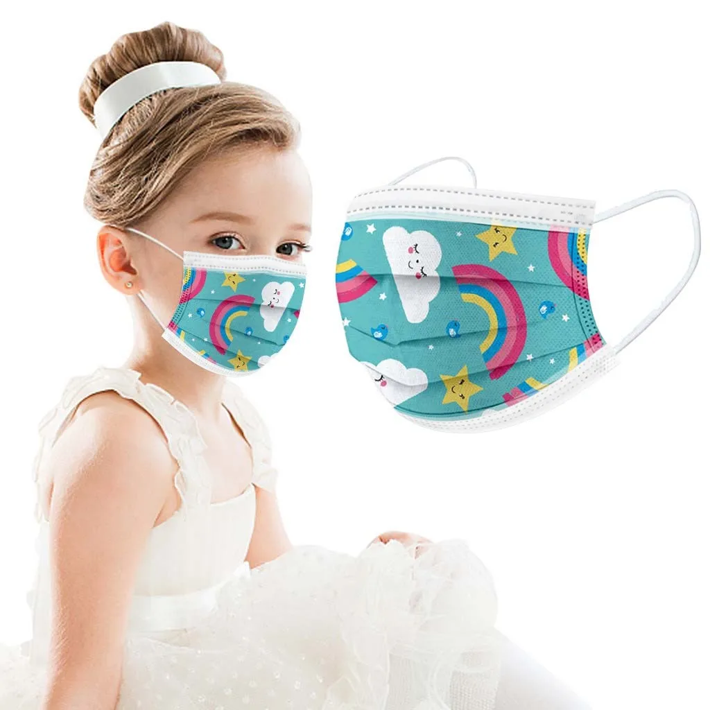 قناع الأطفال سلسلة قوس قزح نوع المجموعة قناع مطبوع غير تحديد المواقع خمسة أنواع من 10 قطع لكل 50 قطعة عملية #5