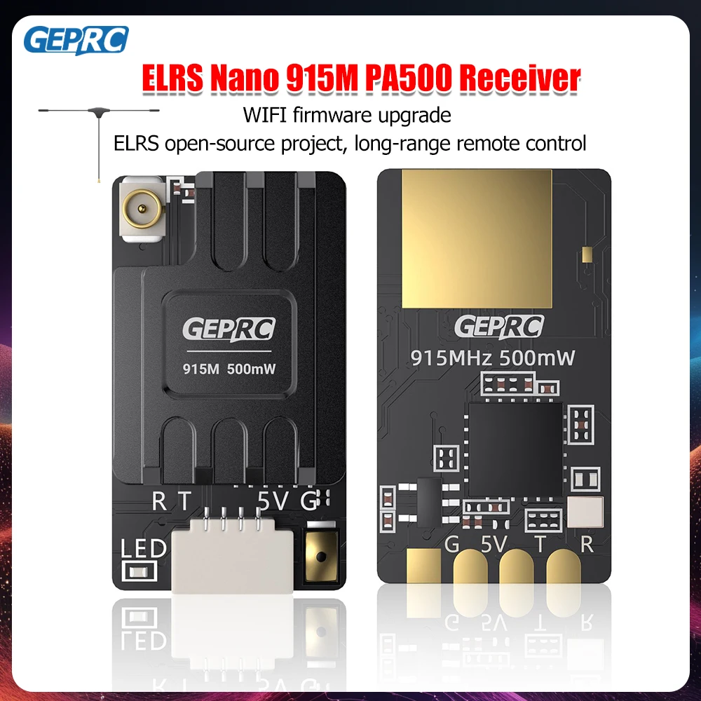 GEPRC ELRS Nano 915 M PA500 Alıcı 500 mW 25Hz 200Hz Dahili TCXO Yüksek Güç PA Çip DIY Parçaları RC FPV Quadcopter RC Drone