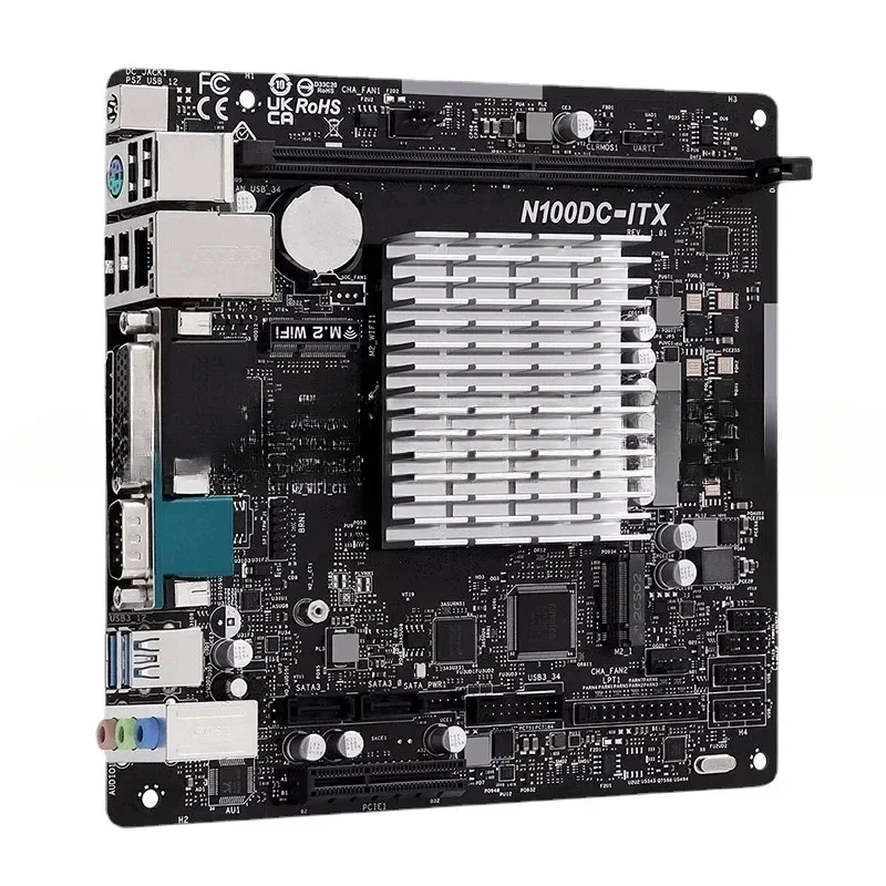 For Asrock N100DC-ITX Motherboard 4-Core processor N100 1*M.2 16GB DDR4 19V Power adapter Mainboard 100% Tested Fully Work