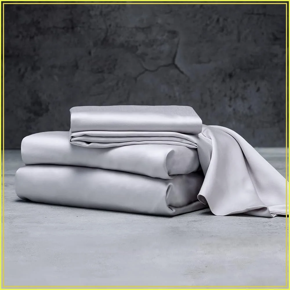 Luxury Split King Sheet Set 100% Rayon from Bamboo, 5-Piece Deep Pocket, Stone