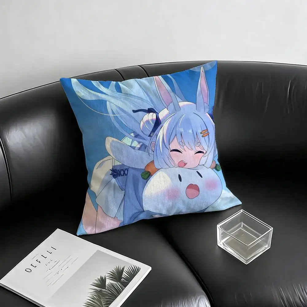 VTuber Usada Pekora Cushion Cover Natural Linen Pillowcase Set, All-in-One Decor for Sofa, Bedroom & Chair