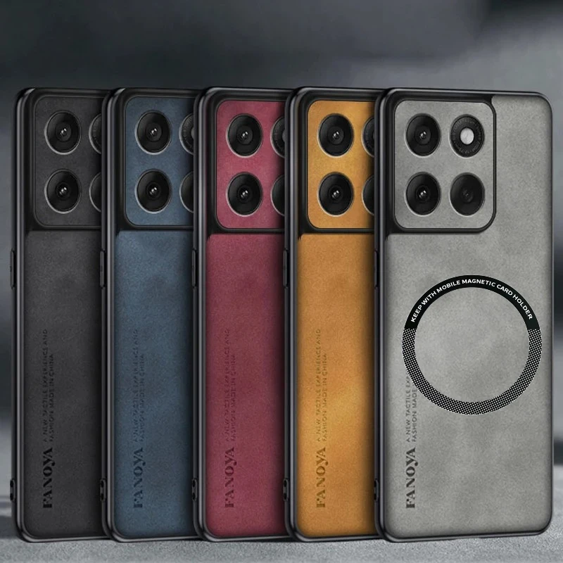 Weiche Leder-Handyhüllen für Motorola Moto G86 G15 Power G85 G75 G56 G55 G45 G35 G05 Magnetische kabellose Lade-Schutzhülle