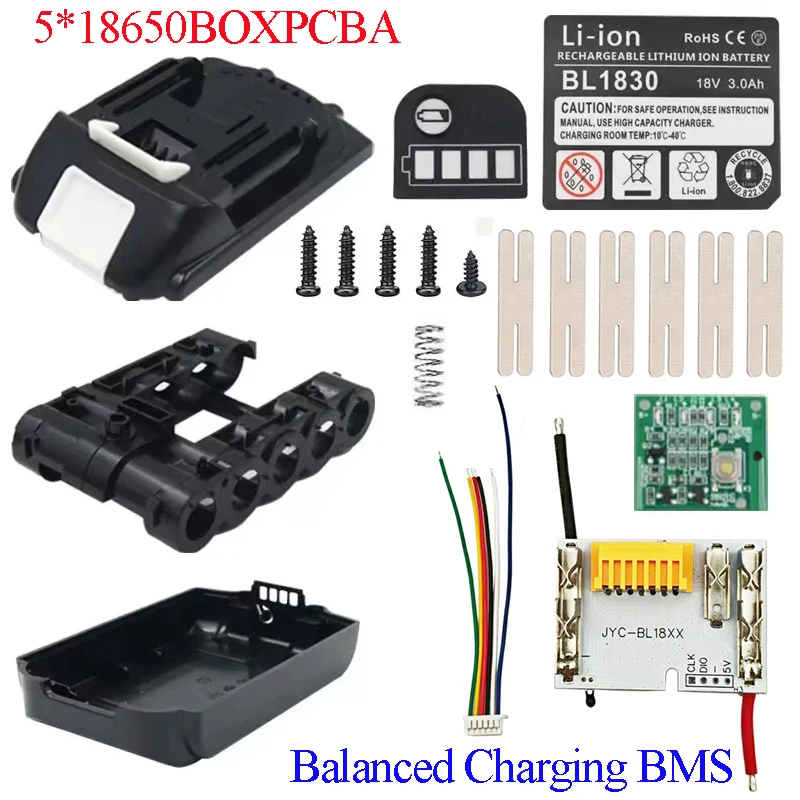 

BL1815B чехол для литиевой батареи BSM сбалансированная плата защиты от зарядки PCBA светодиодный индикатор этикетка коробка для Makita 18 В BL1820