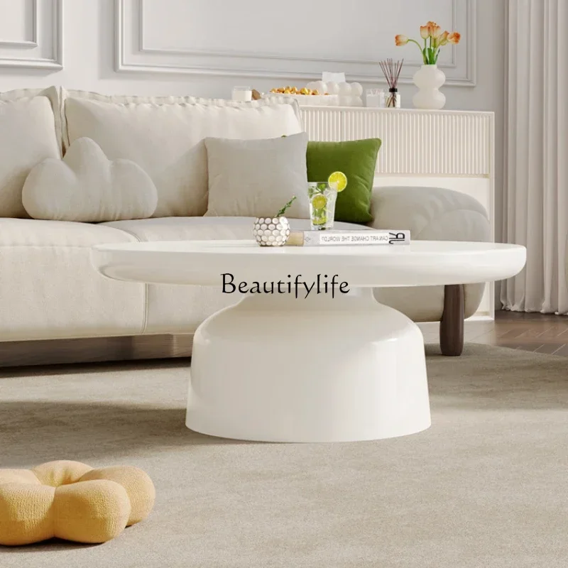 

Round coffee table living room household cream wind simple living room coffee table