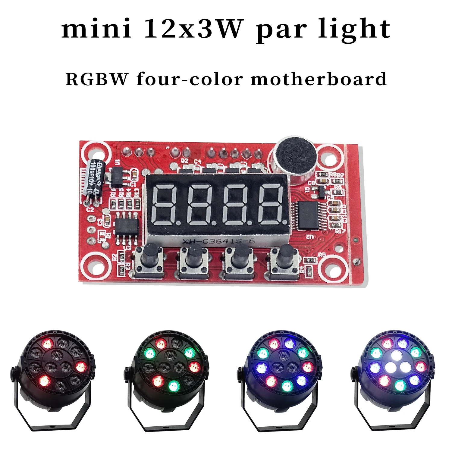 Mini placa base de luz Par RGB 3 en 1, 12x3W, RGBW, piezas de repuesto para reparación de sistema de iluminación de escenario