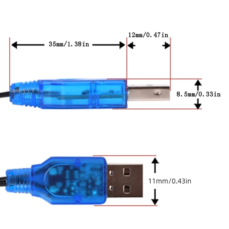 Câble Chargeur USB 3.7V – 2.5/3.5mm Pour Batterie Lithium Hélicoptère RC Syma X5C