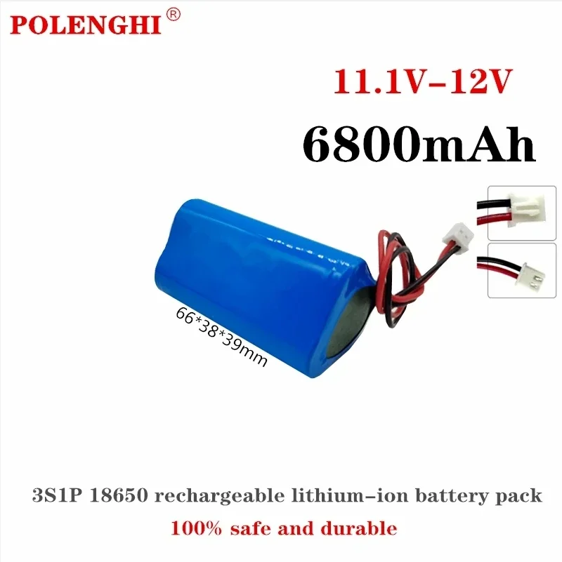 

BCAK 11.1V 6800mAh 3S1P 18650 Hight Quality Lithium Battery Pack with 5A BMS for CCTV Cameras Li-Ion Backup Power