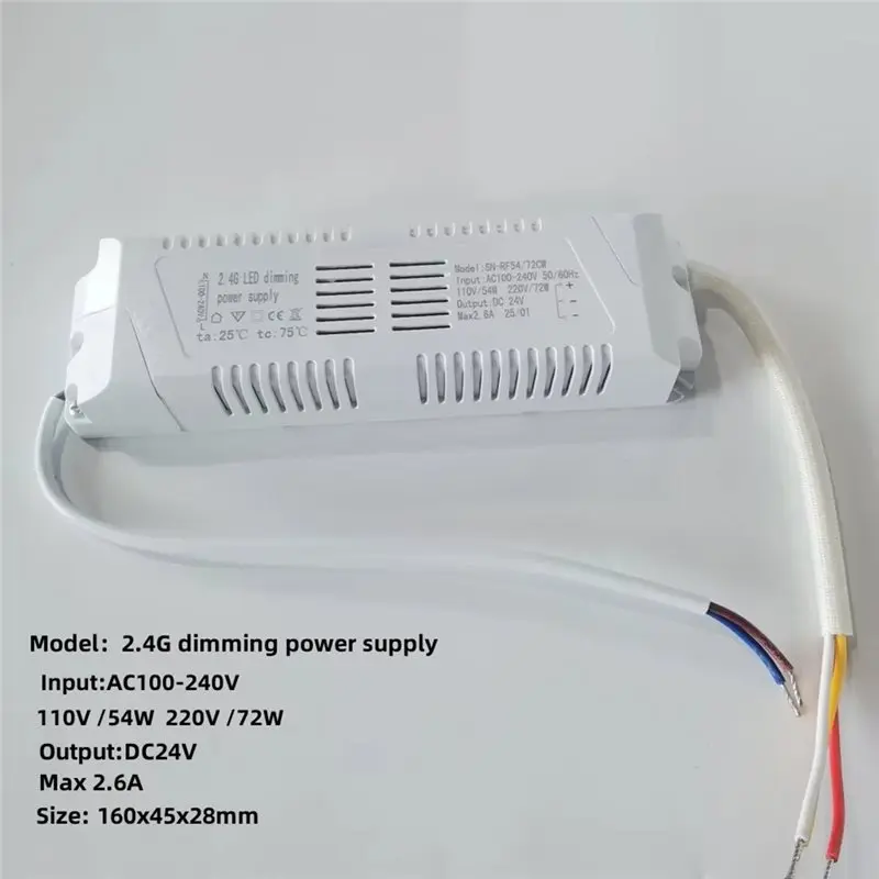 ABZW 2.4G Alimentatore dimmerabile AC110V 220V 54-72W Uscita per la regolazione della striscia LED a doppio colore