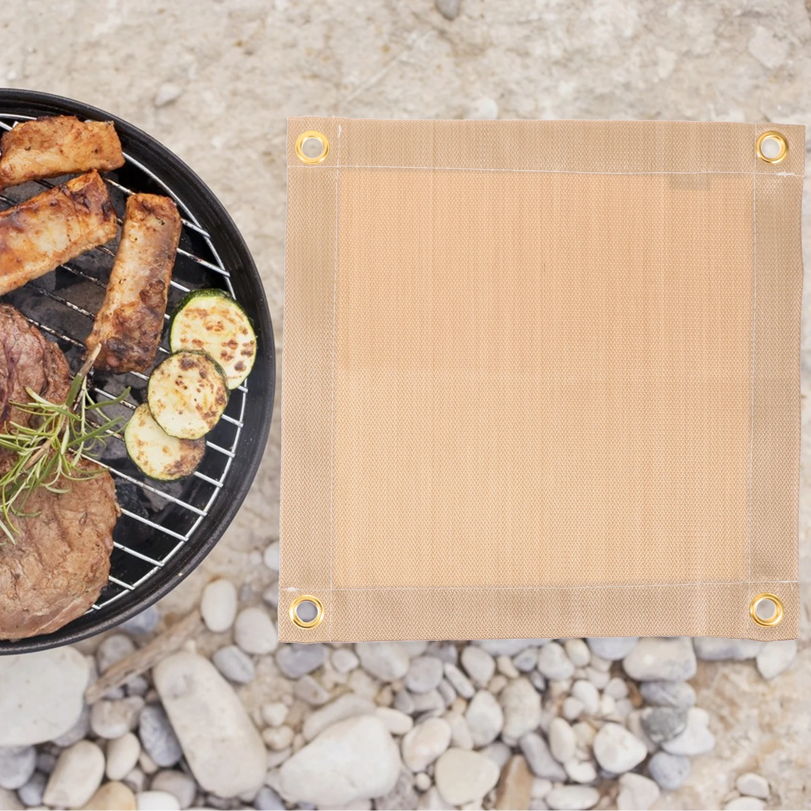 

1 set 1 Set Outdoor Fireproof Blanket Multi-Function Insulation Mat Flame Retardant Heat Resistant For Camping Barbecue Safety