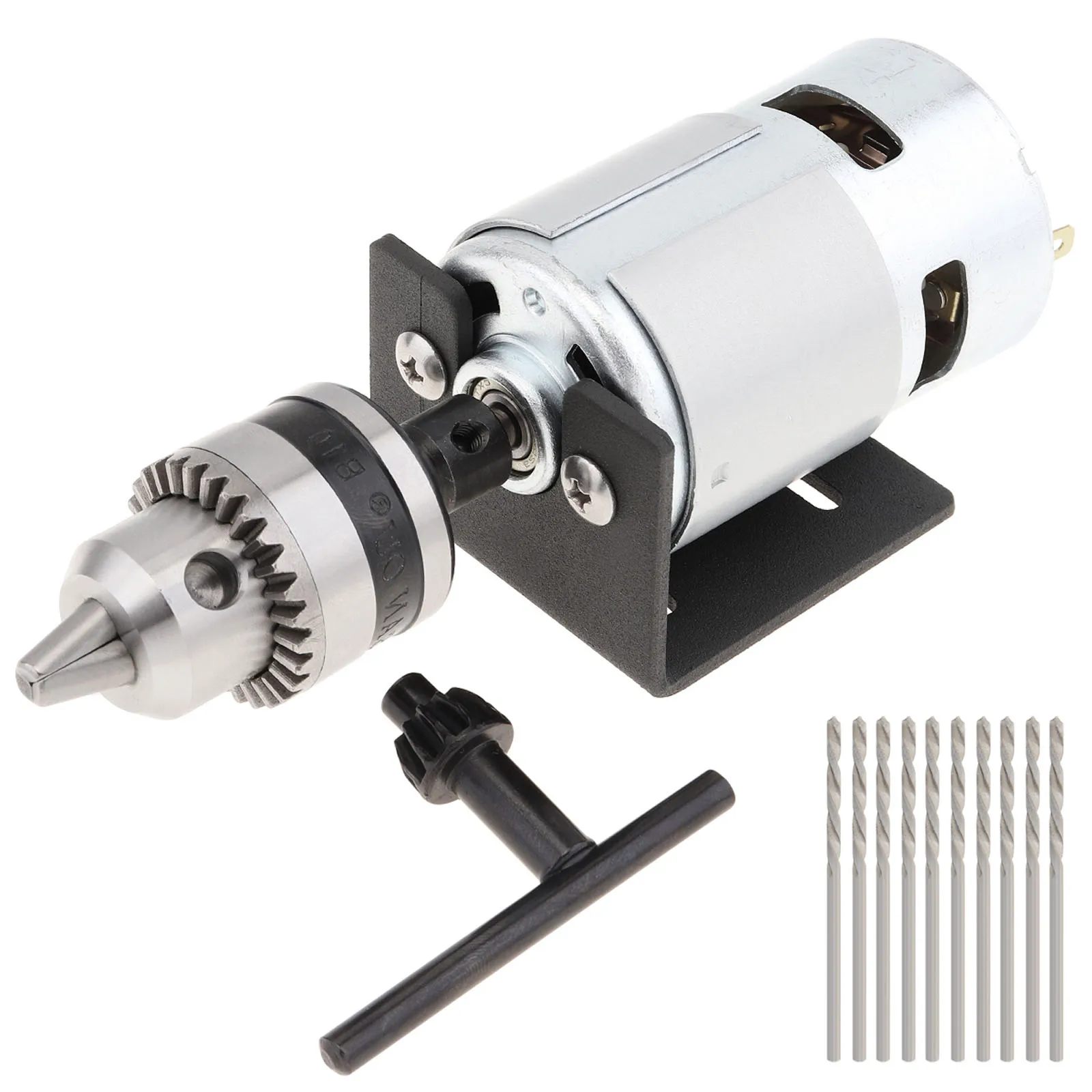 Mini Table Drill 12-24V 10000-20000RPM DIY Bench Drill RS775 DIY Lathe Press Motor Kit for Punch Hole / Polishing