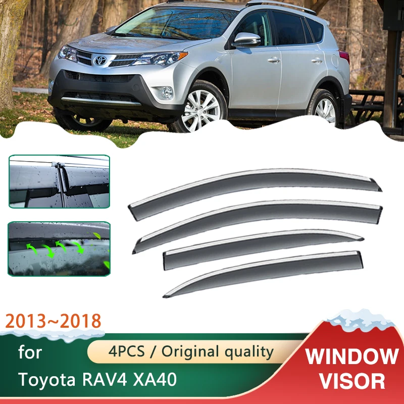 

Car Windows Visors for Toyota RAV4 RAV 4 XA40 2013~2018 Accessories Awnings Sun Rain Smoke Shades Guard Deflector 2014 2015 2016