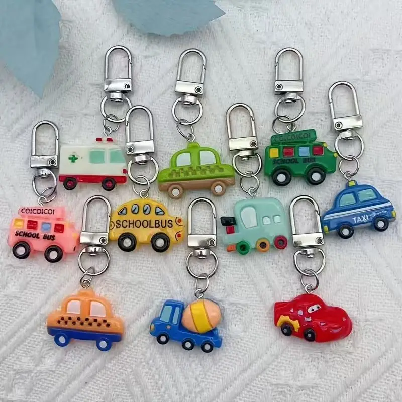 10pcs resin cartoon car keychain, suitable for luggage and mobile phone accessories, is the best choice for gifts view 5
