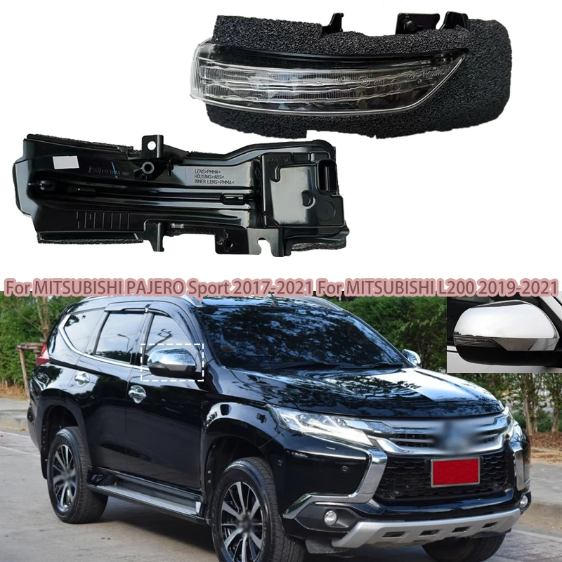 Luz LED de señal de giro para espejo retrovisor lateral de coche, lámpara repetidora para Mitsubishi Pajero Montero Sport 2017-2021 para L200