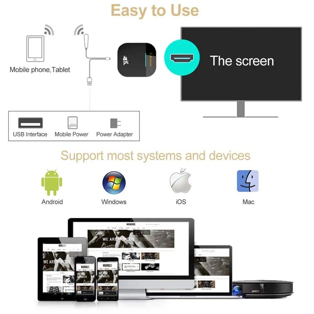 Mirascreen 5G 와이파이 1080P G5 디스플레이 리시버, 구글 크롬캐스트 TV 리시버 HDMI 호환 미라캐스트 TV 스틱, iOS 안드로이드용