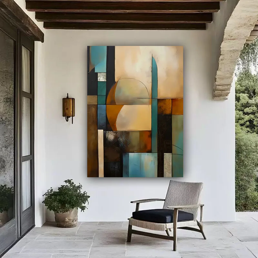 100% hand drawn abstract block oil painting original wall painting home living room decoration paint interior aesthetics