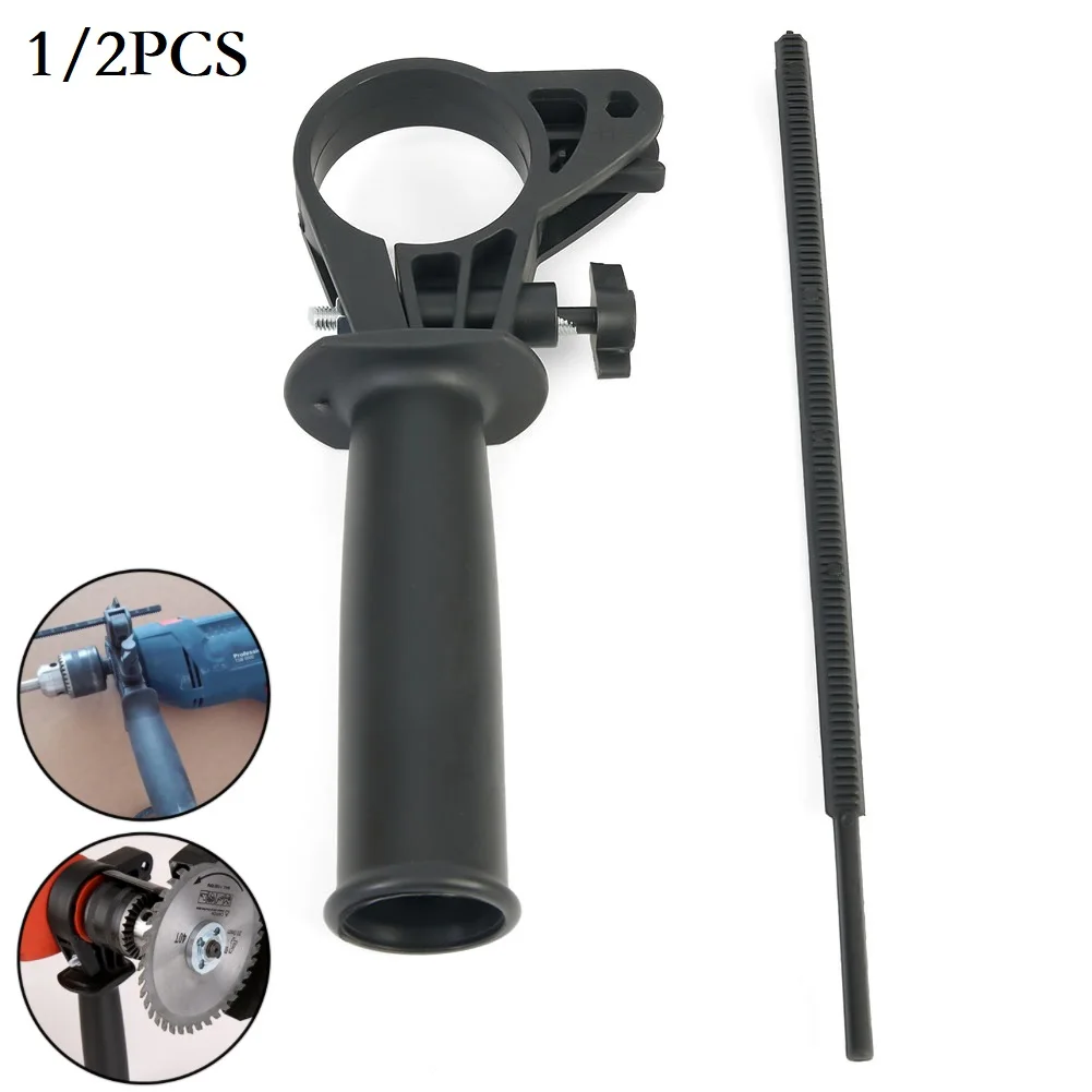 1/2pcs Electric Drill Side Hammer Handle For Grinding Machine Replacement Use Ergonomic Plastic Outer And Metal Internal Parts