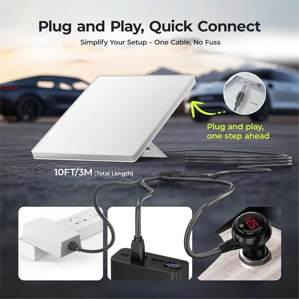 a60i-ミニ用ケーブル、usb-c-to-dc、カーチャージャー＆dc-to-dc交換用電源コード-ミニディッシュ用-10フィート