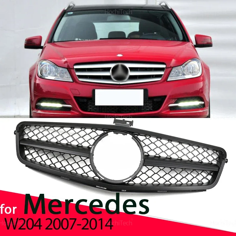 High Quality ABS Car Styling Front Kidney Grille Abs Fit for Mercedes W204 C-Class Sedan/saloon C180 C200 C300 2007-2014