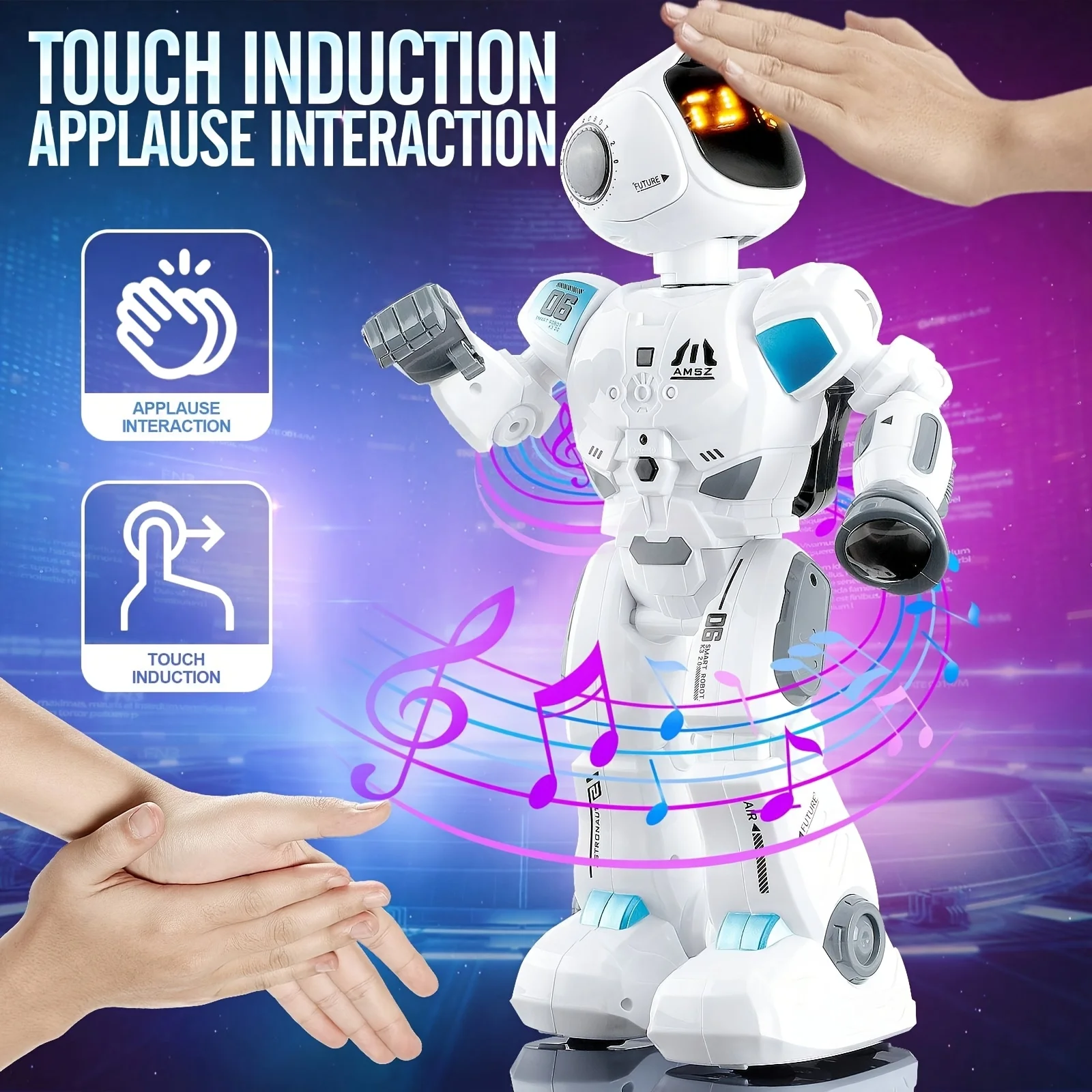 New Smart Robot Toy Educational Controlled Remotely Kids Accompany Toys Birthday Gift for Aged 6+ Sing, Dance, Respond To Touch