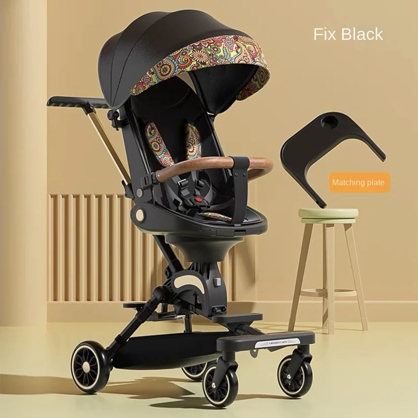 

Baby Stoller Can Lie and Sit 0-3 Years Old High Landscape Light and Foldable Two-way Baby Stroller Carry on Travel Stroller