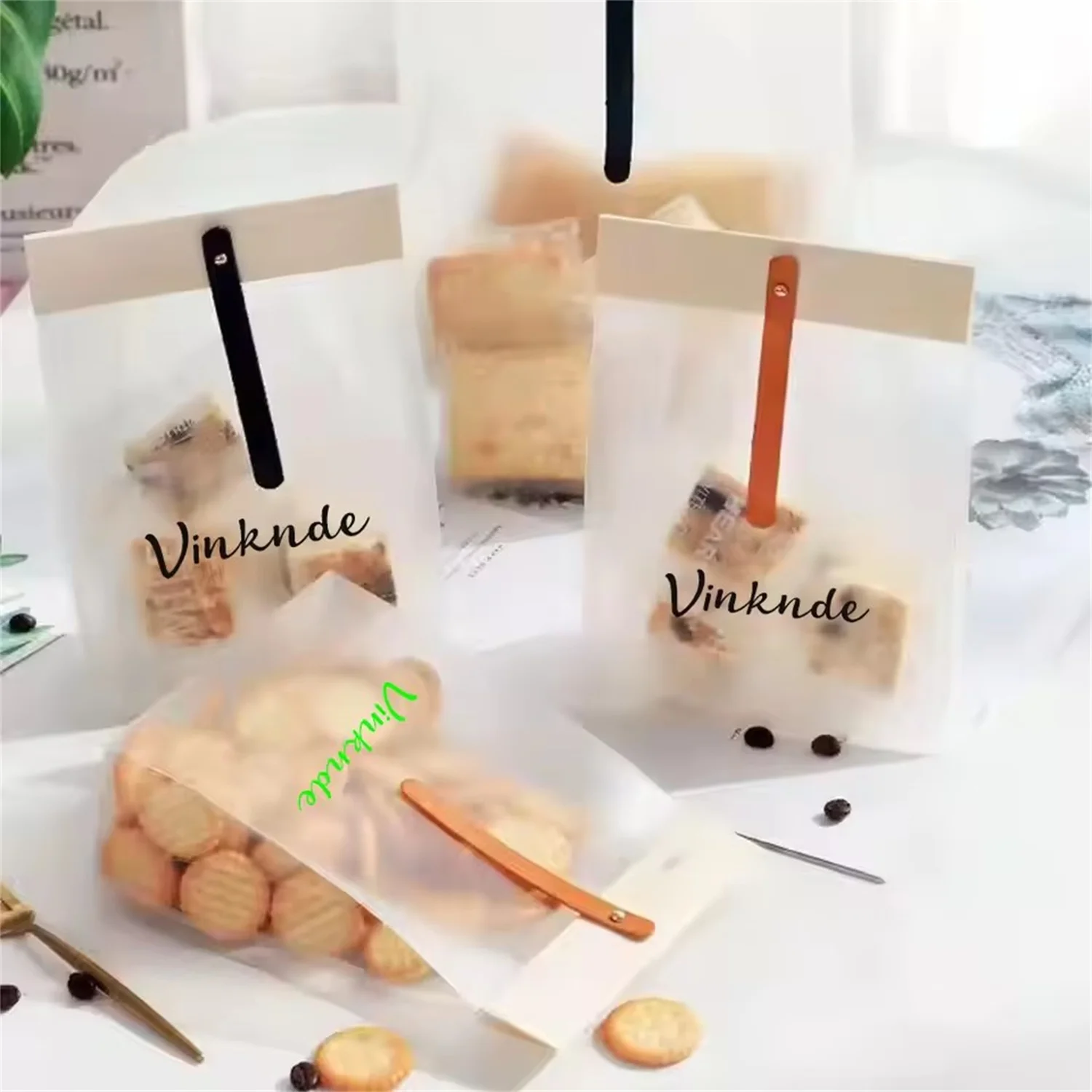 

Customisable Logo Bakery Biscuits Candy Tea Tea Coffee Beans Donuts Transparent Packaging Bags Sealable Plastic Bags for Foods