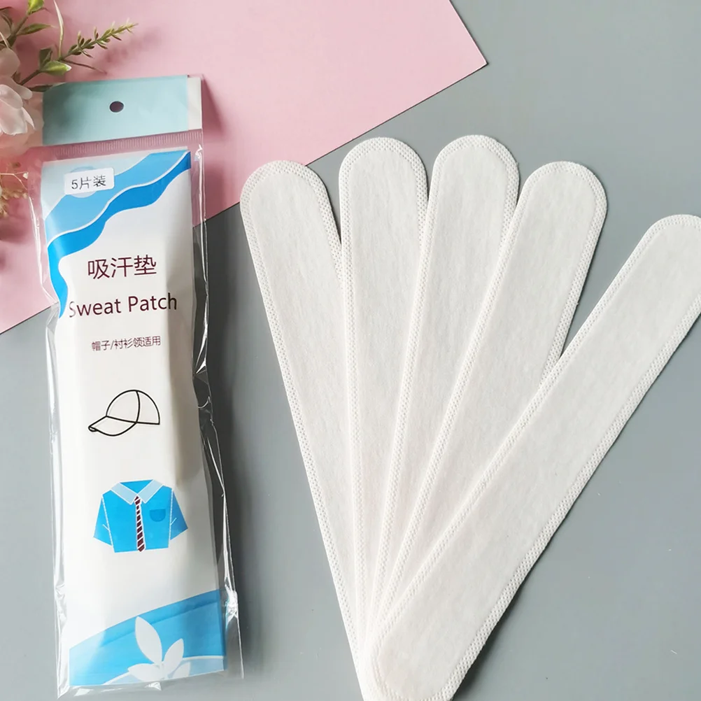 

20pcs Breathable Sweat Pads Non-Woven Disposable Hat Liner Pads Absorbent Sweatband Sticker For Helmets Collar Lightweight