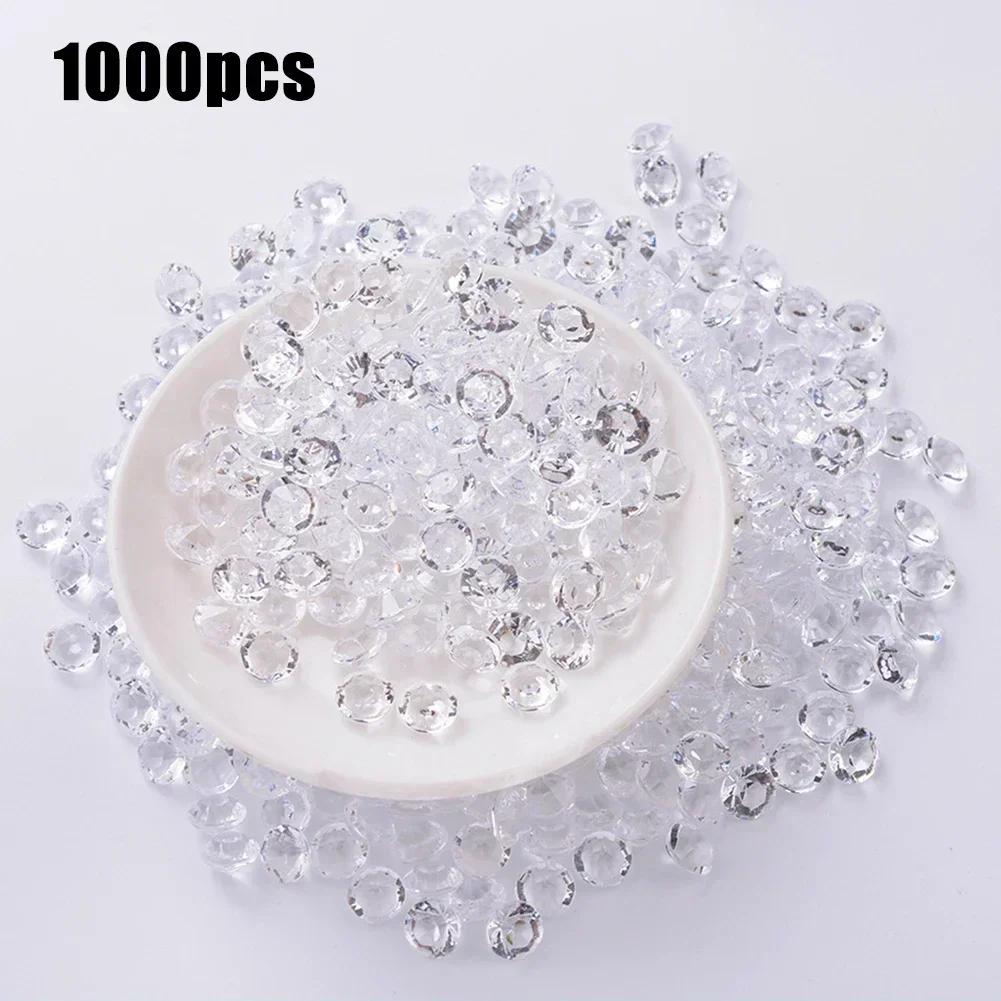 1000pcs Transparent Acrylic Diamond Beads Mixed Beads For Jewelry Making DIY Crystals Diamond Wedding Party Decoration 3-10mm