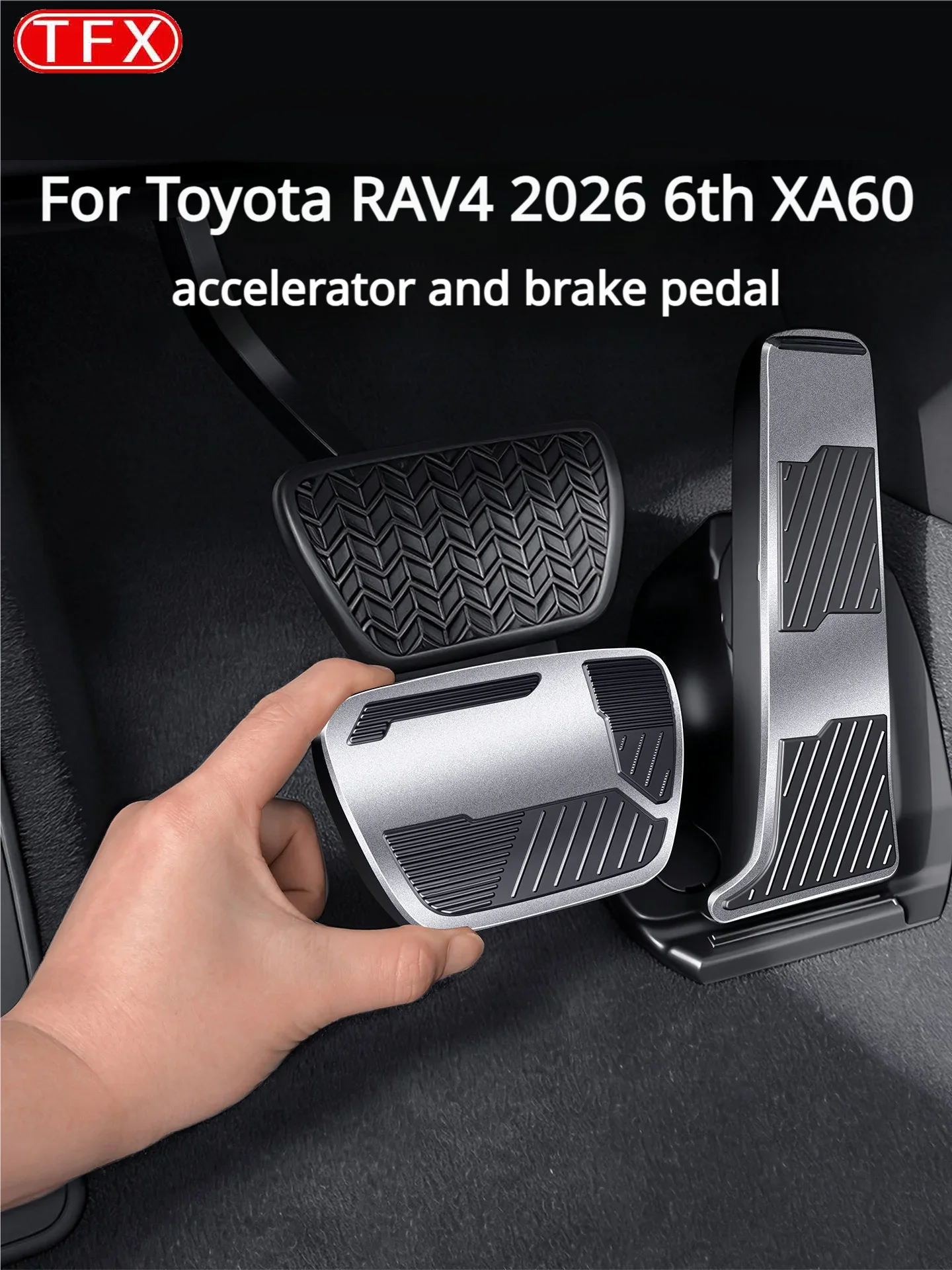 For Toyota RAV4 2026 6th XA60 Car Styling Accelerator Brake Pedal Non-Slip Anti-Scratch Aluminum Alloy Foot Rest Pad Accessories