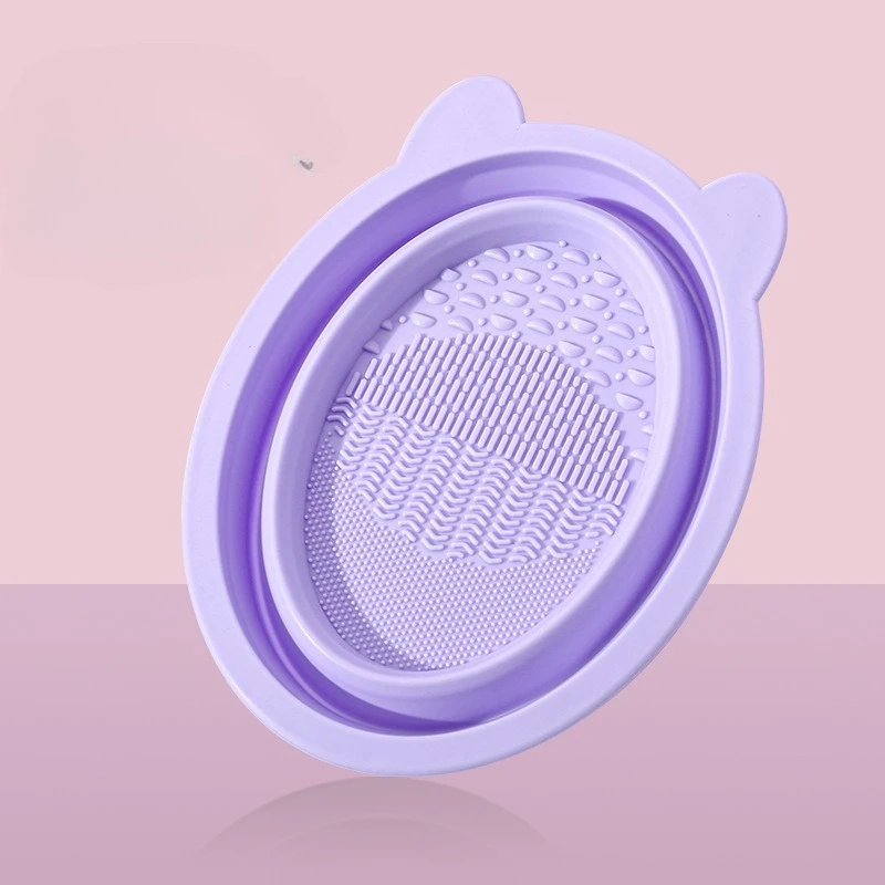 Limpador de pincel de maquiagem multiuso e ferramenta de lavagem de esponja - Conjunto de silicone para fácil limpeza de pincéis de base Liquidificadores de beleza