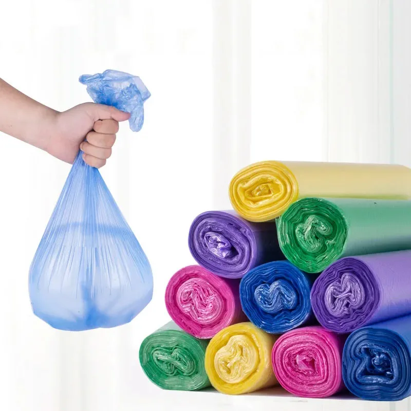 150 Pcs/Lot High-capacity Drawstring Garbage Bag Home Hotel Restaurant Plastic Garbage Bag Leak Proof Kitchen Garbage Bag