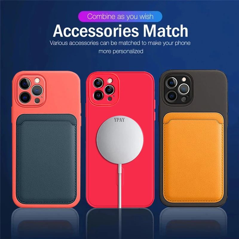 For iPhone 13 Pro Max For Magsafe Magnetic Wireless Charging Case iPhone 11 12 mini X XR XS 8 Plus SE  Liquid Silicone Cover