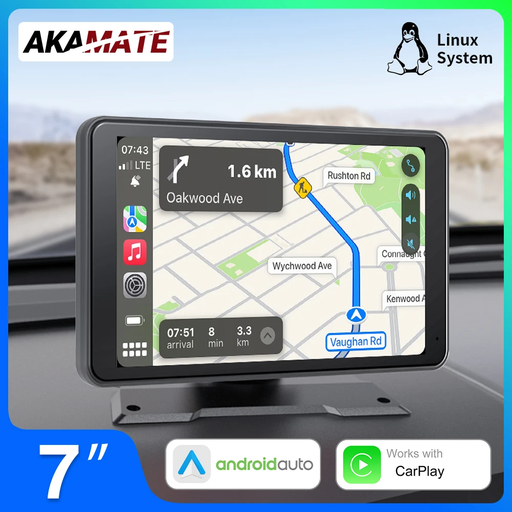 

7Inch Universal Car Radio CarPlay Android Auto Multimedia Player Monitor Bluetooth AUX FM Transmit Video Player IPS Touch Screen