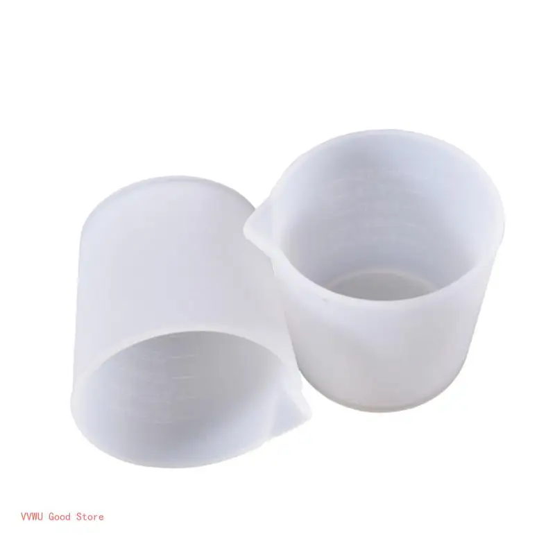 2 Pcs Reusable Silicone Measuring Cups Resin Mixing Cups Non-Stick Pouring Cup