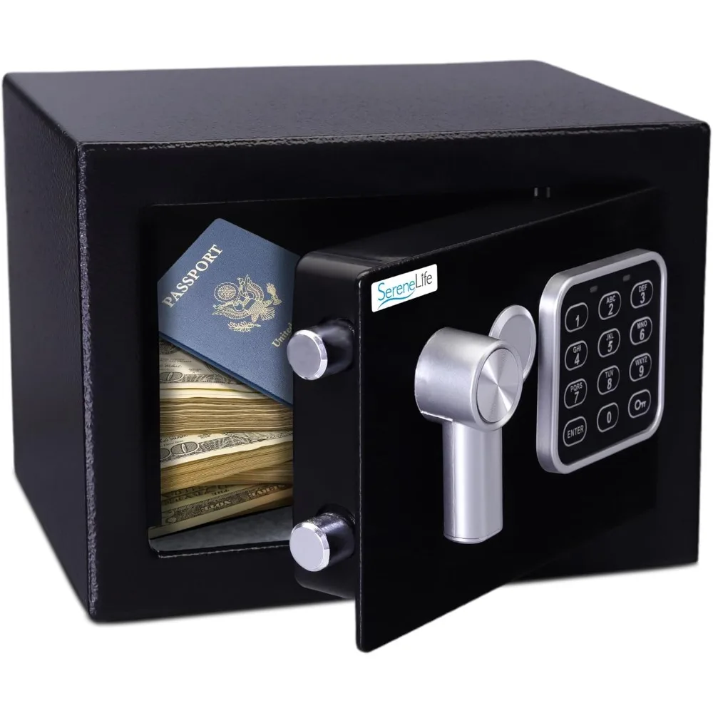 プレミアムスチール製デジタル金庫 - 現金、銃器、宝石などの安全な保管 |   ホテル、キャビネット、家庭用に最適