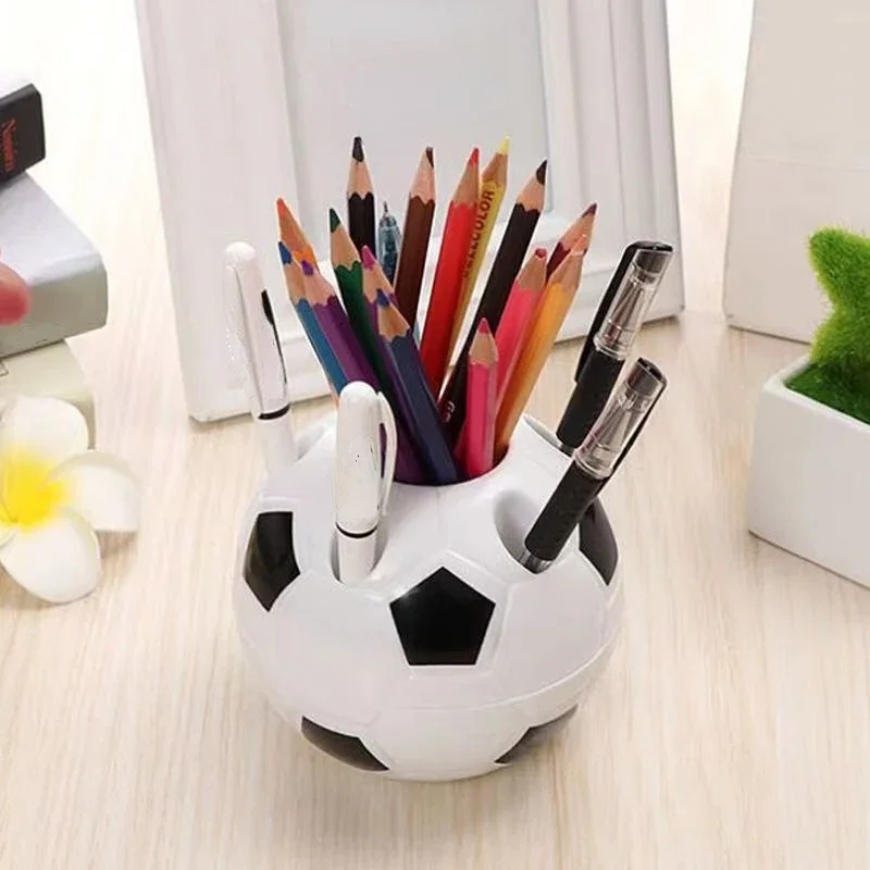 Creative Football Pencil Holder Office Desk Pen Pot Container Case cute Stationery Storage Box Organizer Durable Pencil Case