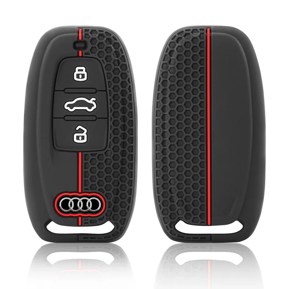 Silicone Car Key Cases Protector Cover For Audi A1 A3 A4 A5 A6 A7 A8 Quattro Q3 Q5 Q7 2009-2015 Accessories